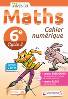 Cahier numérique iParcours Maths - 6ème Cycle 3 - Enseignant et élève - Site (éd. 2019)