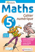 Cahier numérique iParcours Maths - 5ème Cycle 4 - Enseignant et élève - Site (éd. 2019)